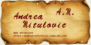 Andrea Mitulović vizit kartica